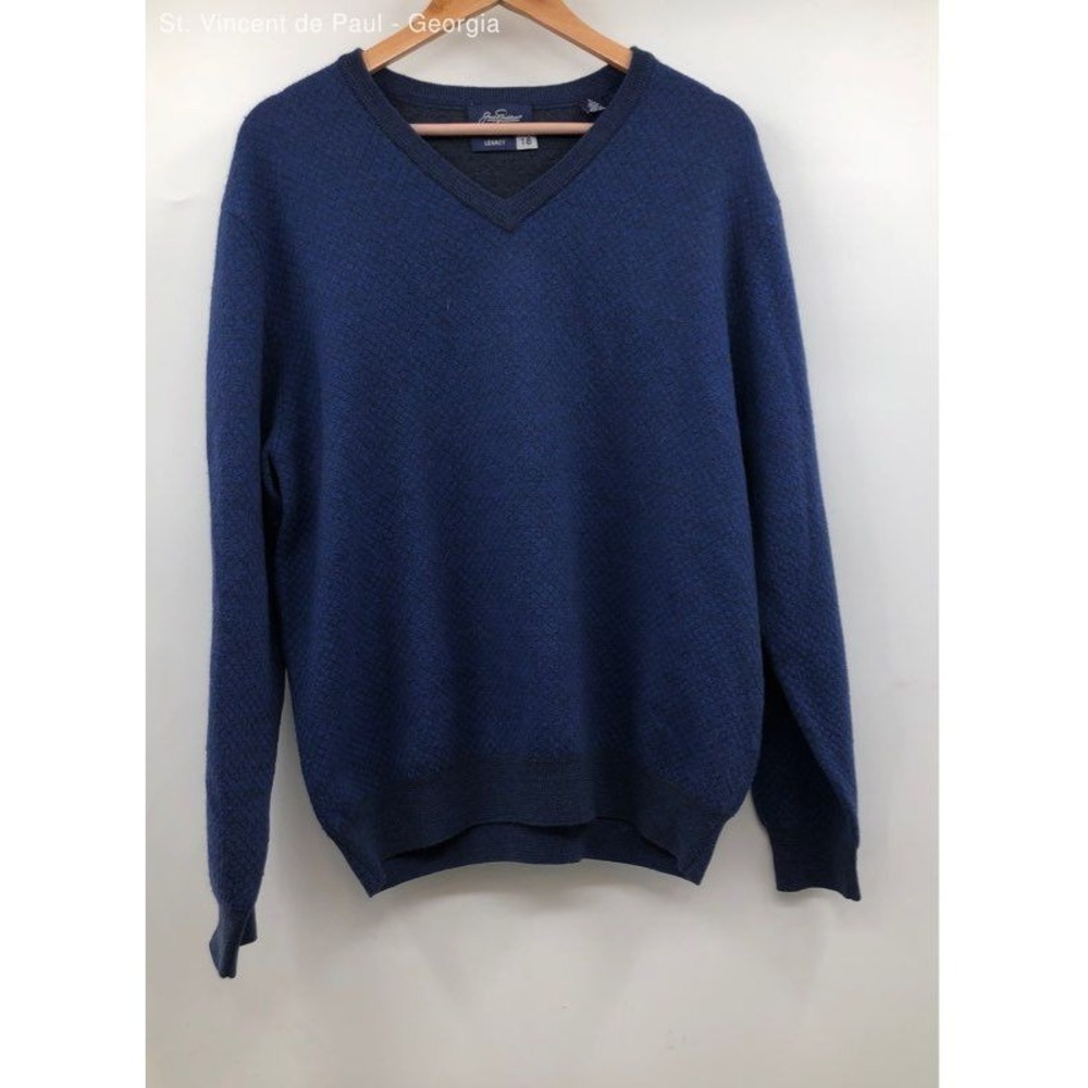 Men's Jack Nicklaus Blue V Neck Sweater Legacy 18 Merino Wool - Size Large